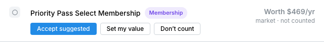 Priority Pass Accept suggested and Set my value