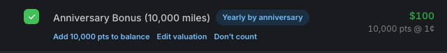 Anniversary points grant on Venture X
